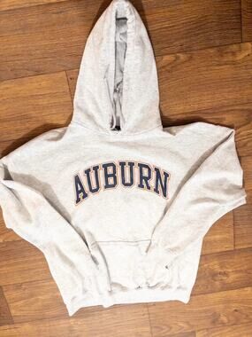 Auburn Tigers Hoodie Mens Large Gray MV Sport Pullover Sweatshirt NCAA College